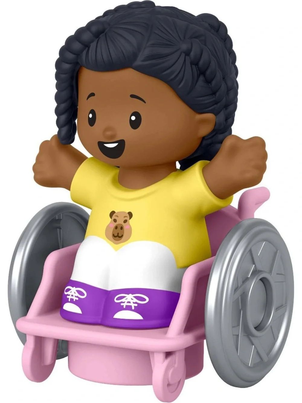New Fisher-Price Little People Girl in Pink Wheelchair Figure Capybara Shirt